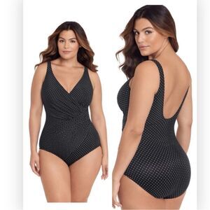 MiracleSuit Pin Point Oceanus One Piece Swimsuit NWT 20W $184